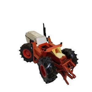 Vintage Die Cast Red White Tractor